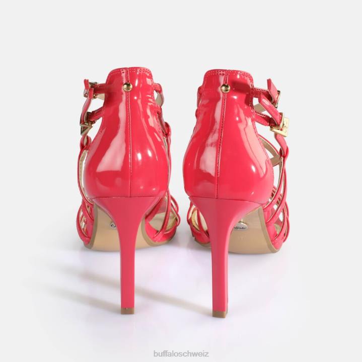 Buffalo Blair Cage-Sandalen mit Absatz, vegan 846Z283 heißes Rosa|Sandalen