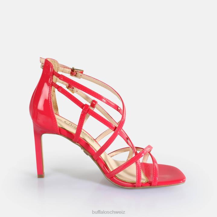 Buffalo Blair Cage-Sandalen mit Absatz, vegan 846Z283 heißes Rosa|Sandalen