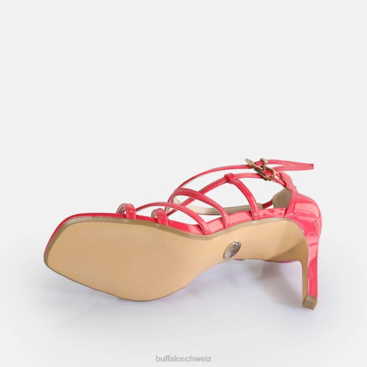 Buffalo Blair Cage-Sandalen mit Absatz, vegan 846Z283 heißes Rosa|Sandalen
