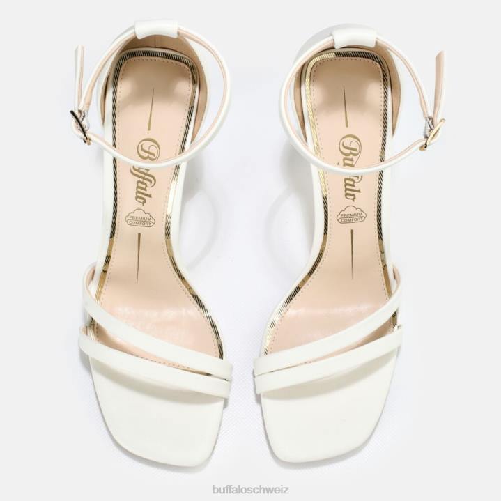 Buffalo Blair Chic Knöchelriemensandalen vegan 846Z765 Weiss|Sandalen