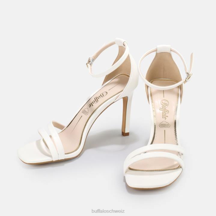 Buffalo Blair Chic Knöchelriemensandalen vegan 846Z765 Weiss|Sandalen