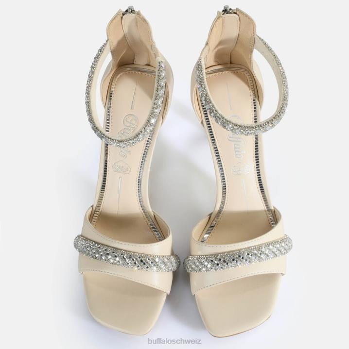 Buffalo Blair Spark Sandalen mit Absatz, vegan 846Z697 Creme|Sandalen