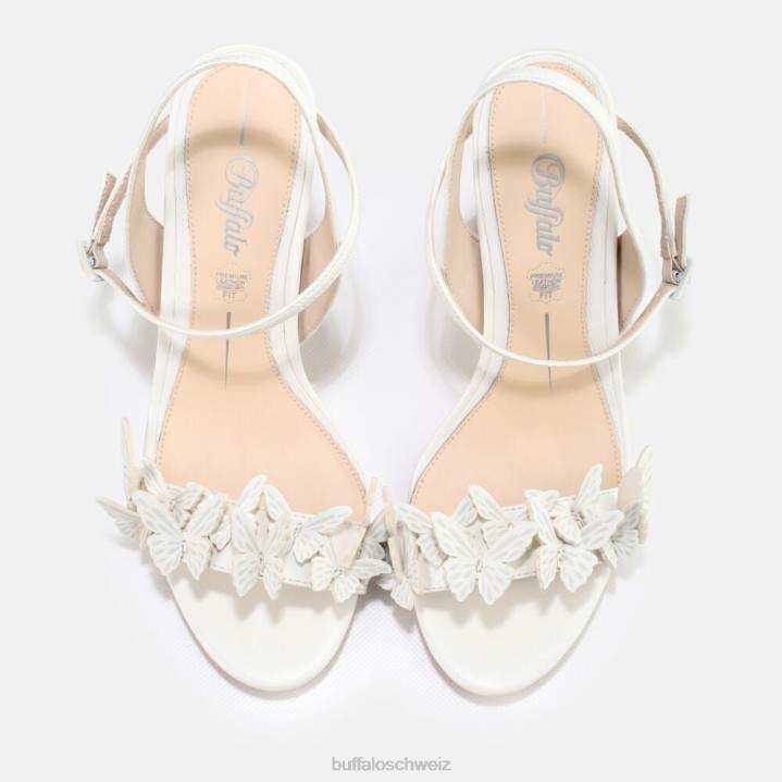 Buffalo Carla Schmetterlingssandale 846Z279 Elfenbein|Sandalen