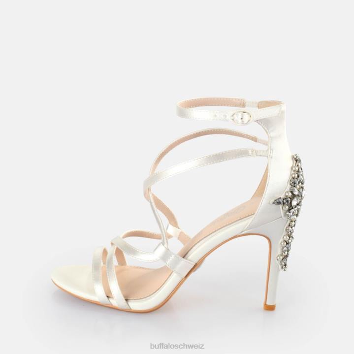 Buffalo Claudia-Sandale mit Knöchelriemen 846Z579 Elfenbein|Sandalen