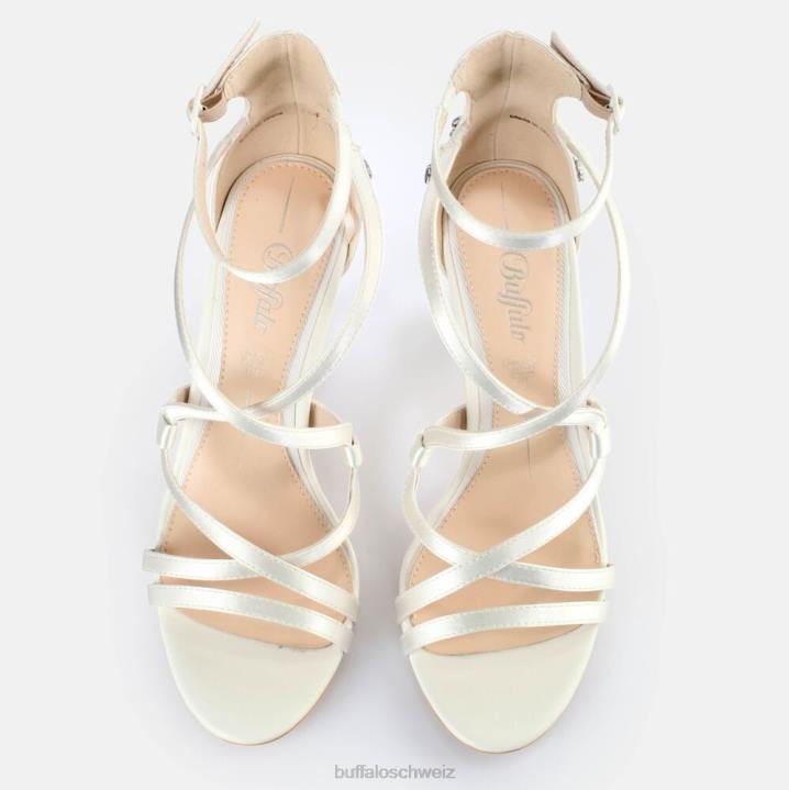 Buffalo Claudia-Sandale mit Knöchelriemen 846Z579 Elfenbein|Sandalen