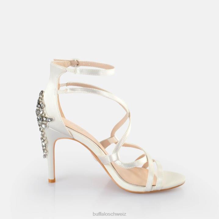 Buffalo Claudia-Sandale mit Knöchelriemen 846Z579 Elfenbein|Sandalen