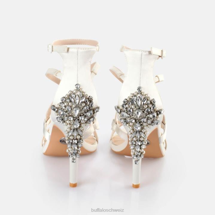 Buffalo Claudia-Sandale mit Knöchelriemen 846Z579 Elfenbein|Sandalen