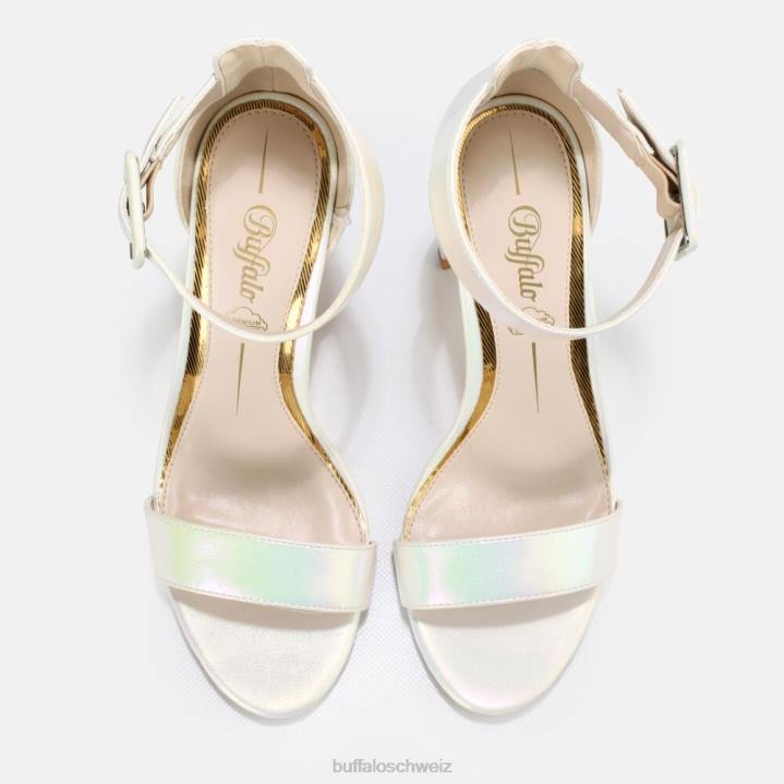 Buffalo Jeans-Knöchelsandale vegan 846Z414 Perlweiß|Sandalen