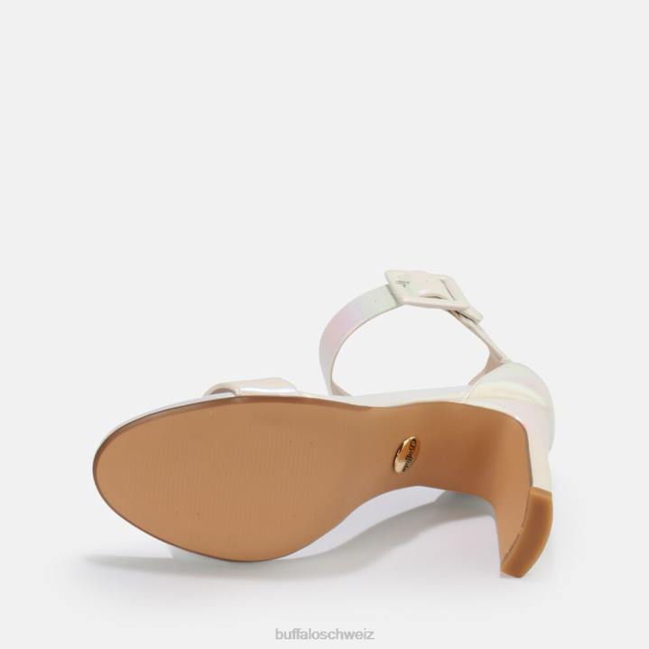Buffalo Jeans-Knöchelsandale vegan 846Z414 Perlweiß|Sandalen