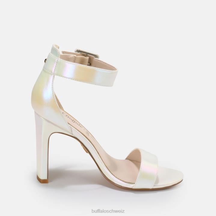 Buffalo Jeans-Knöchelsandale vegan 846Z414 Perlweiß|Sandalen