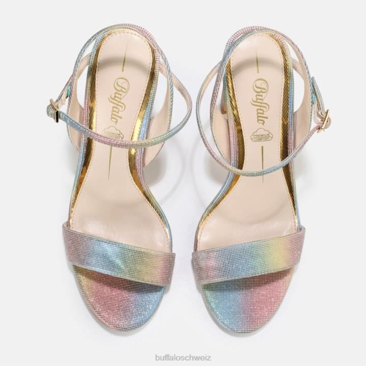 Buffalo Jeans-Peeling-Sandale mit hohen Absätzen, vegan 846Z37 mehrfarbig|Sandalen