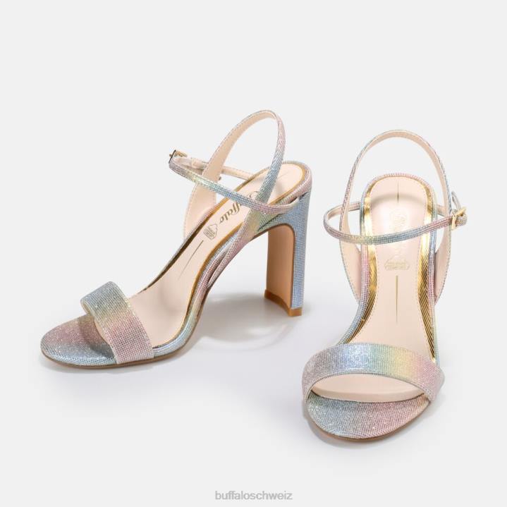 Buffalo Jeans-Peeling-Sandale mit hohen Absätzen, vegan 846Z37 mehrfarbig|Sandalen