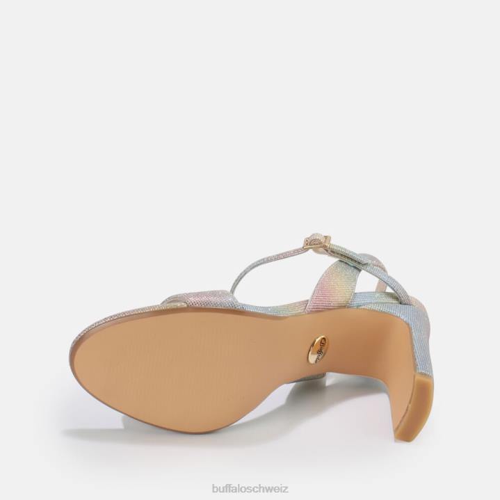 Buffalo Jeans-Peeling-Sandale mit hohen Absätzen, vegan 846Z37 mehrfarbig|Sandalen