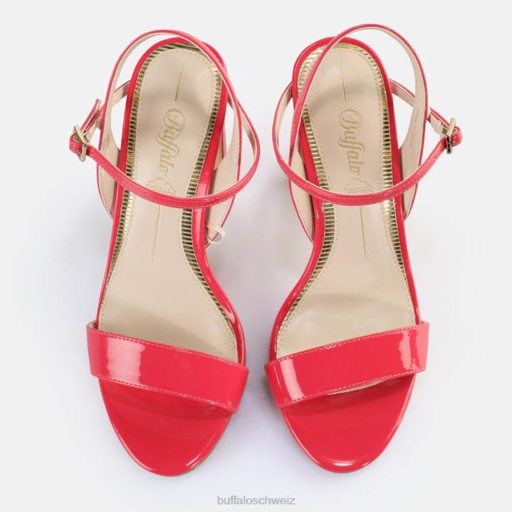 Buffalo Jeans-Sandalen mit Absatz, vegan 846Z41 dunkelpink|Sandalen