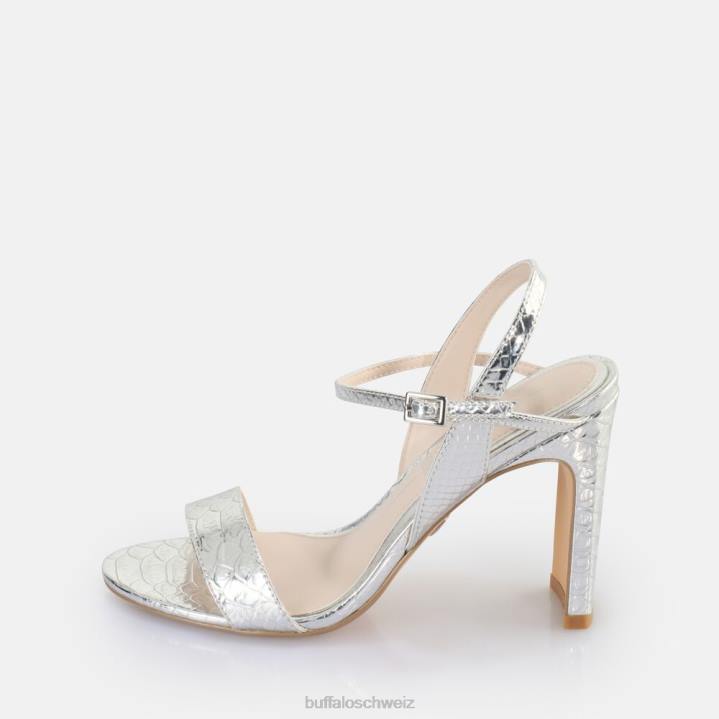 Buffalo Jeans-Sandalette mit Absatz, vegan 846Z39 Schlangensilber|Sandalen