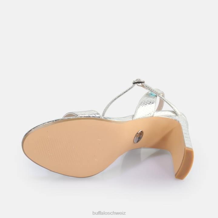Buffalo Jeans-Sandalette mit Absatz, vegan 846Z39 Schlangensilber|Sandalen