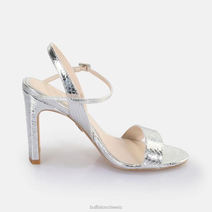 Buffalo Jeans-Sandalette mit Absatz, vegan 846Z39 Schlangensilber|Sandalen