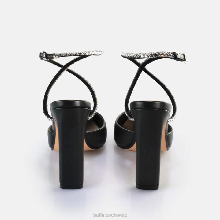 Buffalo Jolie Queen Sandaletten vegan 846Z328 Schwarz|Sandalen