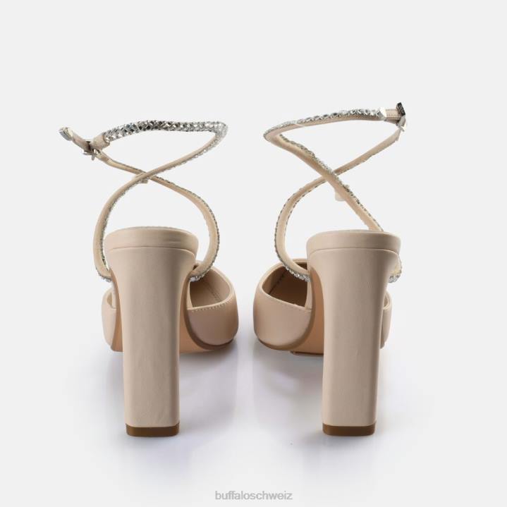 Buffalo Jolie Queen Sandaletten vegan 846Z329 Creme|Sandalen