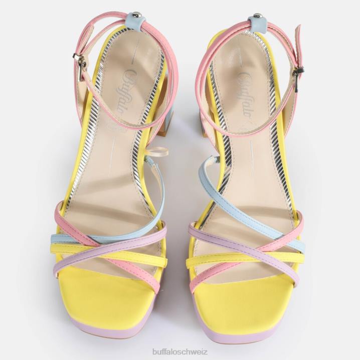 Buffalo Kirschkäfig-Sandalen mit Absatz, vegan 846Z310 Pastell-Multi|Sandalen
