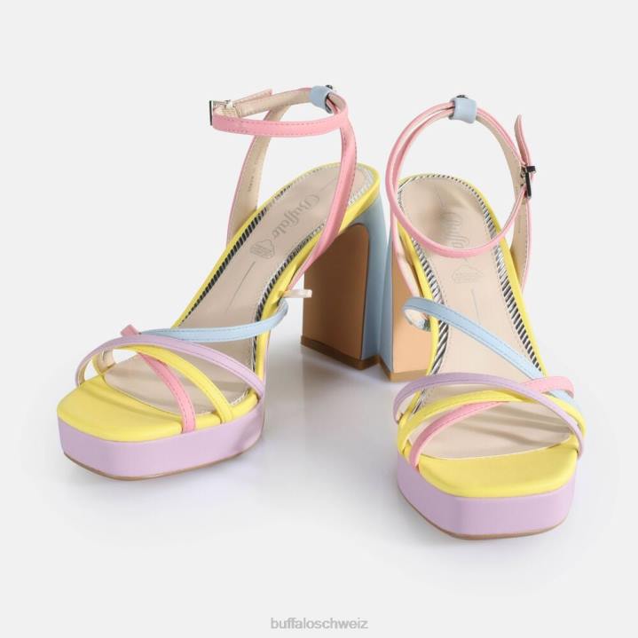 Buffalo Kirschkäfig-Sandalen mit Absatz, vegan 846Z310 Pastell-Multi|Sandalen