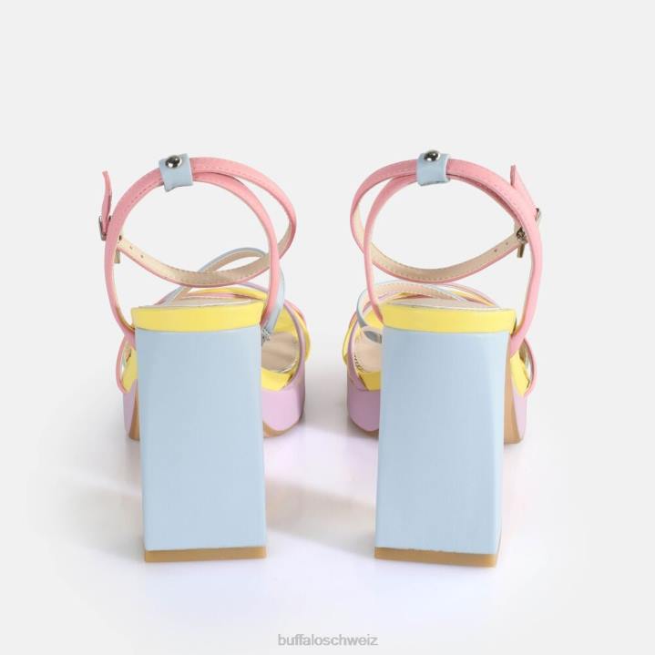 Buffalo Kirschkäfig-Sandalen mit Absatz, vegan 846Z310 Pastell-Multi|Sandalen
