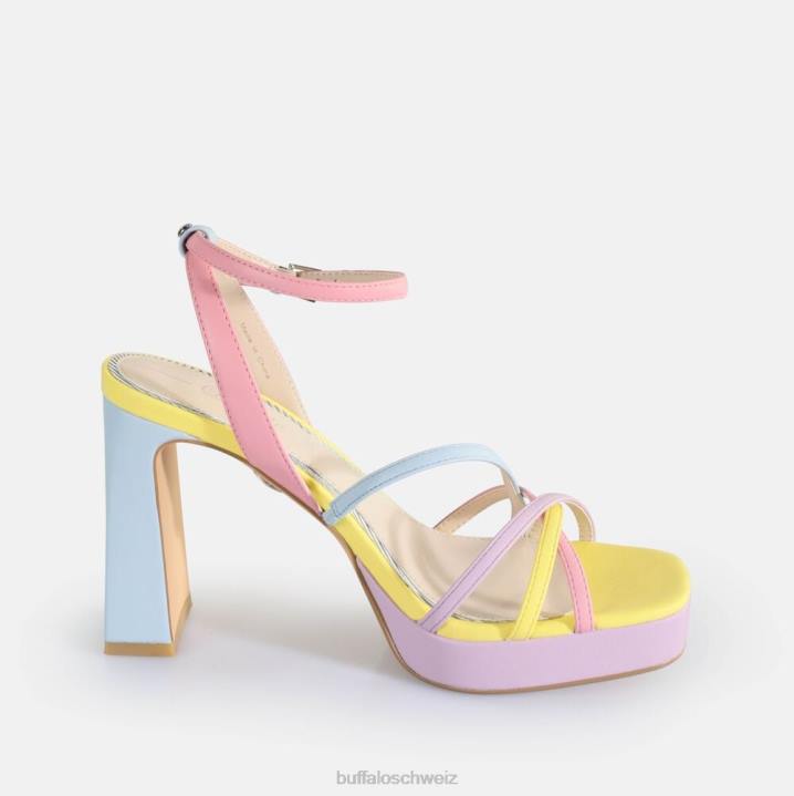 Buffalo Kirschkäfig-Sandalen mit Absatz, vegan 846Z310 Pastell-Multi|Sandalen