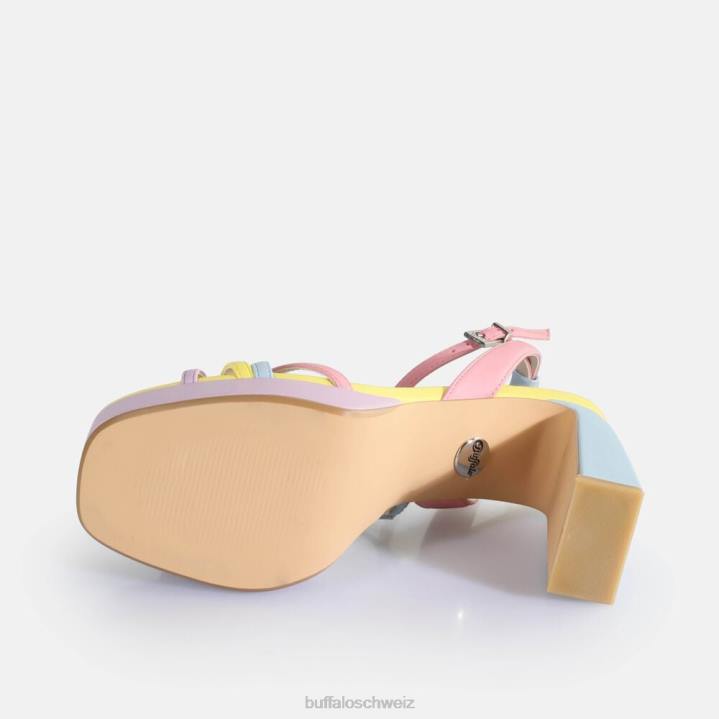 Buffalo Kirschkäfig-Sandalen mit Absatz, vegan 846Z310 Pastell-Multi|Sandalen