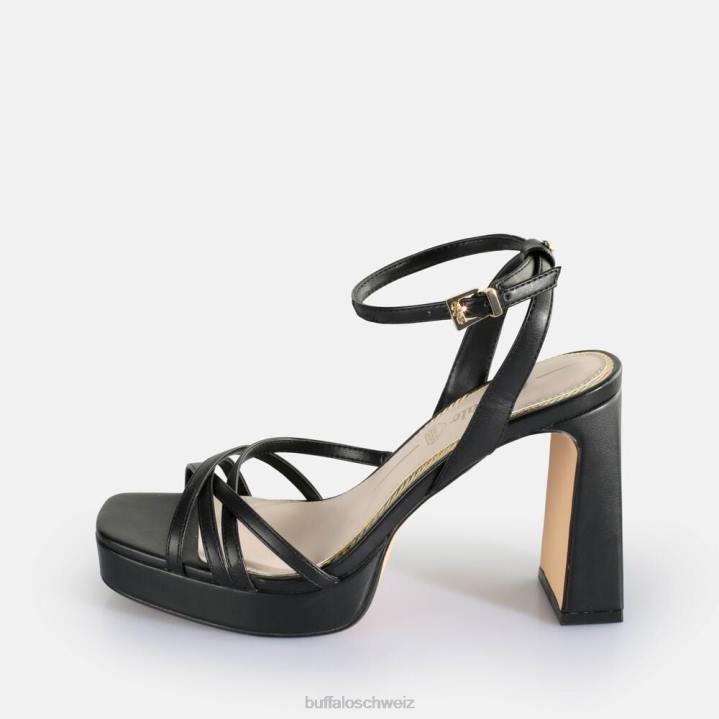 Buffalo Kirschkäfig-Sandalen mit Absatz, vegan 846Z311 Schwarz|Sandalen