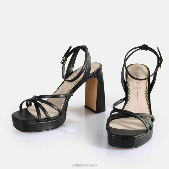 Buffalo Kirschkäfig-Sandalen mit Absatz, vegan 846Z311 Schwarz|Sandalen