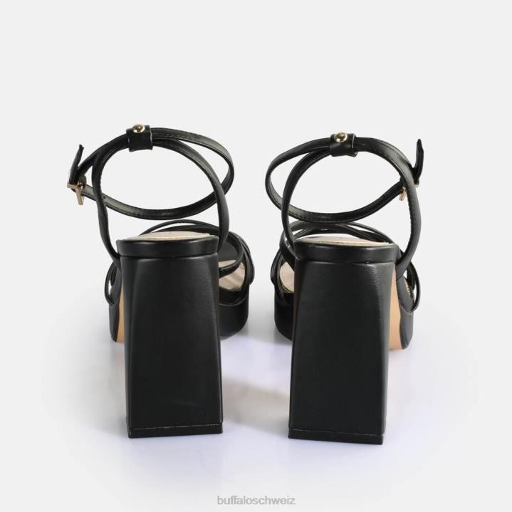Buffalo Kirschkäfig-Sandalen mit Absatz, vegan 846Z311 Schwarz|Sandalen