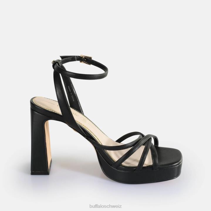Buffalo Kirschkäfig-Sandalen mit Absatz, vegan 846Z311 Schwarz|Sandalen