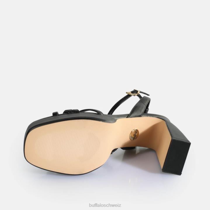 Buffalo Kirschkäfig-Sandalen mit Absatz, vegan 846Z311 Schwarz|Sandalen