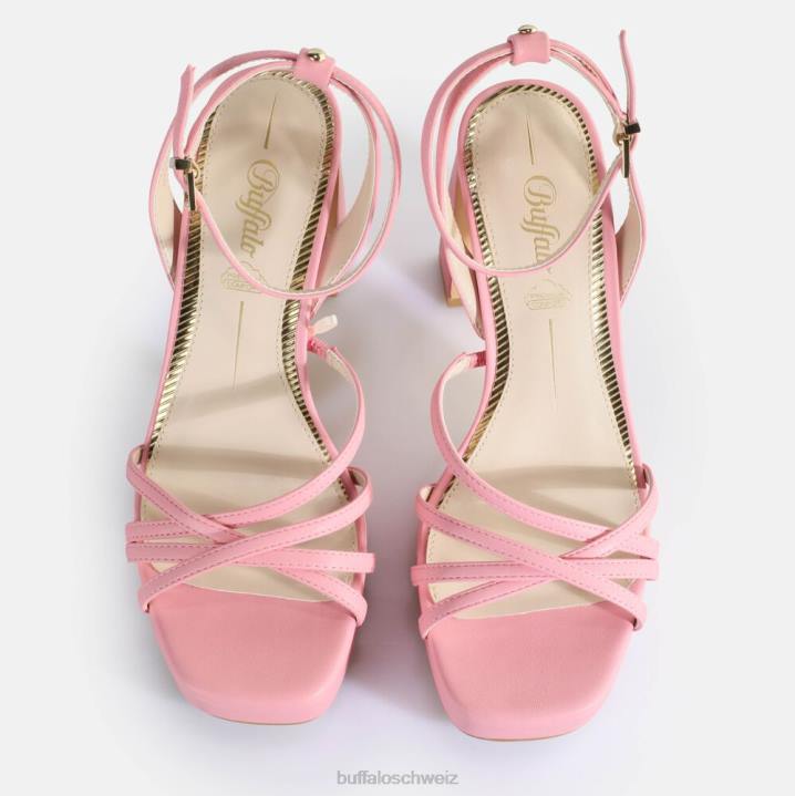 Buffalo Kirschkäfig-Sandalen mit Absatz, vegan 846Z312 Rosa|Sandalen