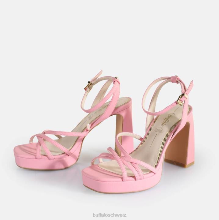 Buffalo Kirschkäfig-Sandalen mit Absatz, vegan 846Z312 Rosa|Sandalen