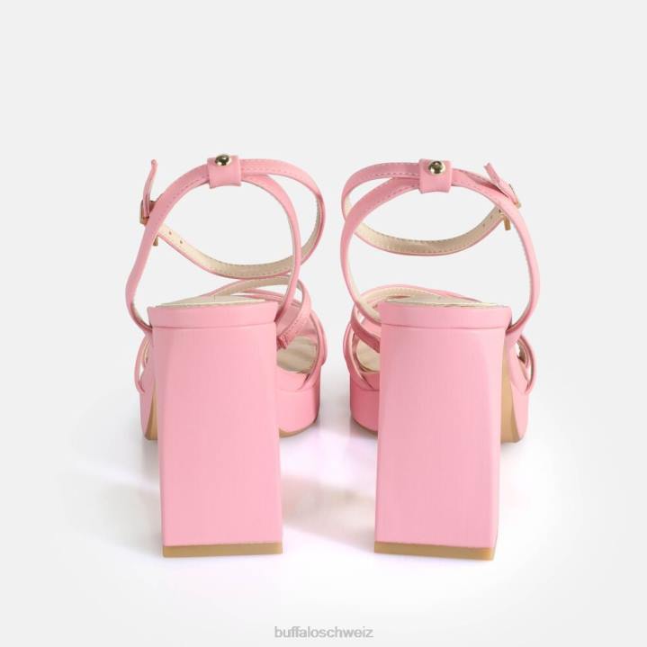 Buffalo Kirschkäfig-Sandalen mit Absatz, vegan 846Z312 Rosa|Sandalen