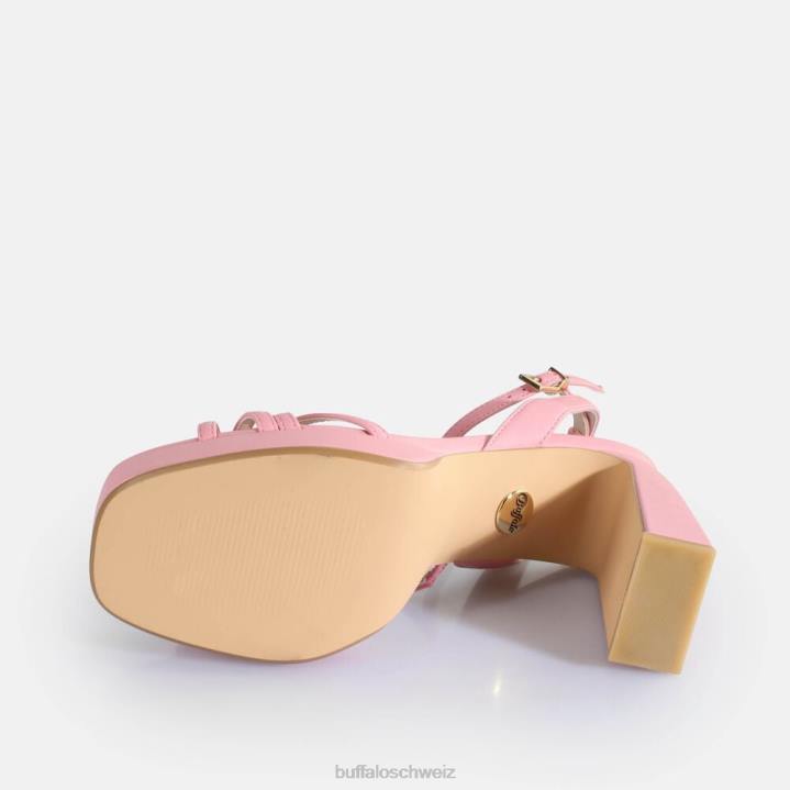 Buffalo Kirschkäfig-Sandalen mit Absatz, vegan 846Z312 Rosa|Sandalen