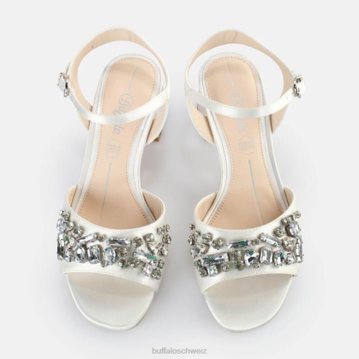 Buffalo Lucy Ice-Sandalen mit Absatz 846Z454 Elfenbein|Sandalen