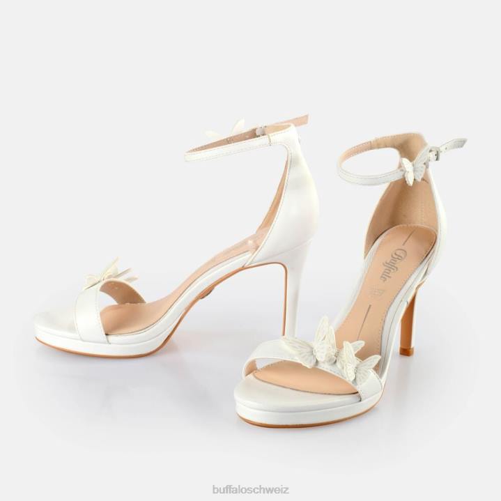 Buffalo Mary-Schmetterlingssandalen mit Absatz 846Z278 Weiss|Sandalen