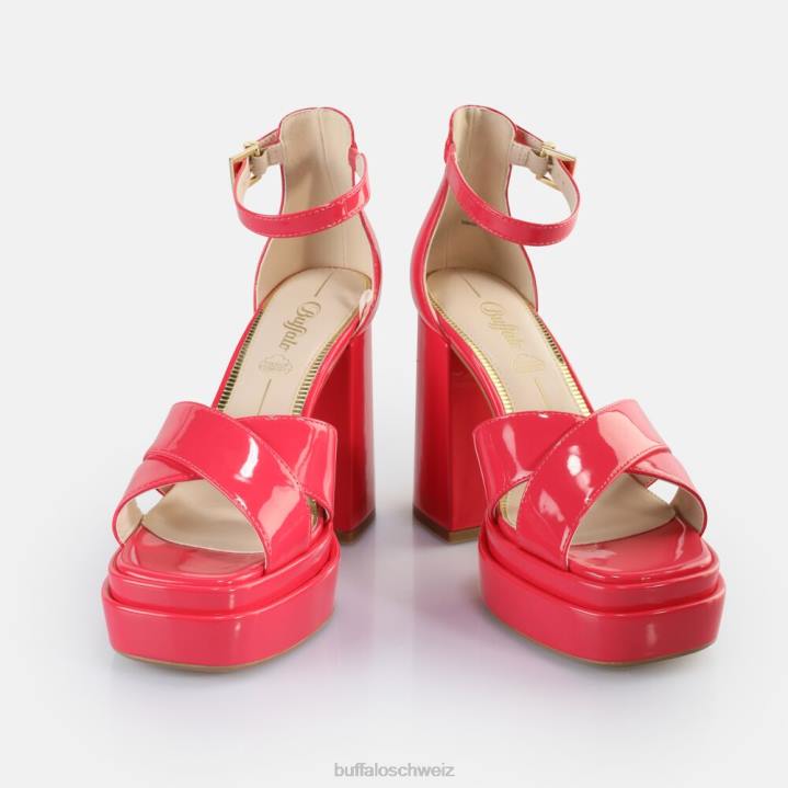 Buffalo May Cross-Sandaletten vegan 846Z527 heißes Rosa|Sandalen