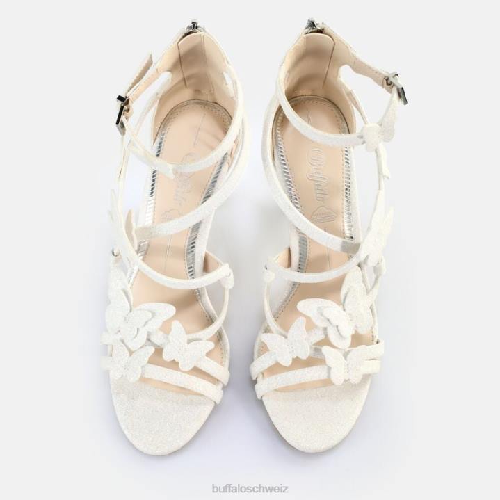 Buffalo Miranda Butterfly-Sandalen mit Absatz, vegan 846Z415 Weiss|Sandalen