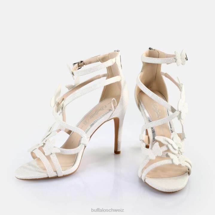 Buffalo Miranda Butterfly-Sandalen mit Absatz, vegan 846Z415 Weiss|Sandalen