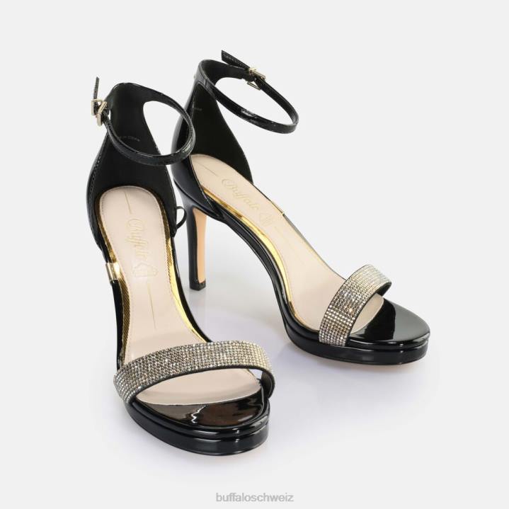 Buffalo Monroe 2 Sandale vegan 846Z222 schwarzes Gold|Sandalen