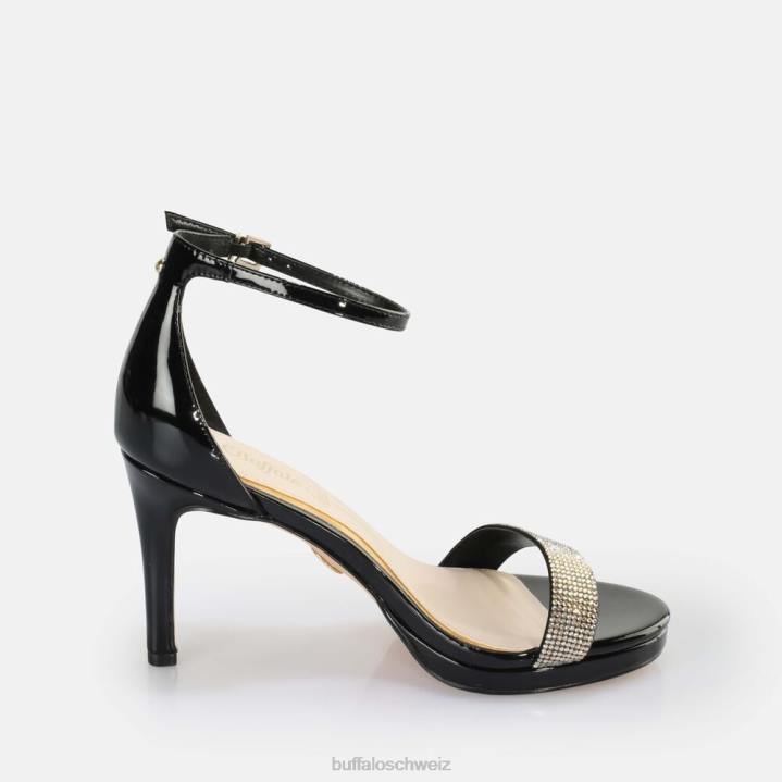 Buffalo Monroe 2 Sandale vegan 846Z222 schwarzes Gold|Sandalen