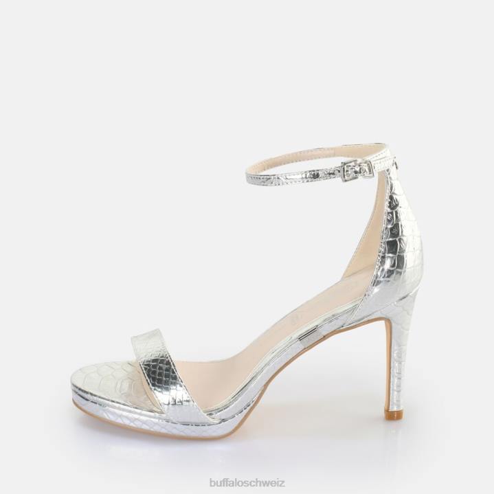 Buffalo Monroe 2 Sandale vegan 846Z229 Schlangensilber|Sandalen