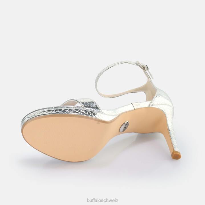 Buffalo Monroe 2 Sandale vegan 846Z229 Schlangensilber|Sandalen