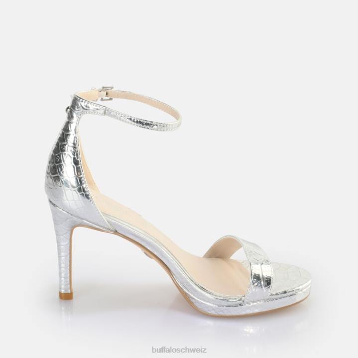 Buffalo Monroe 2 Sandale vegan 846Z229 Schlangensilber|Sandalen