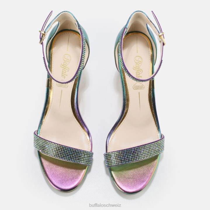 Buffalo Monroe-Sandale mit hohen Absätzen, vegan 846Z225 mehrfarbig|Sandalen