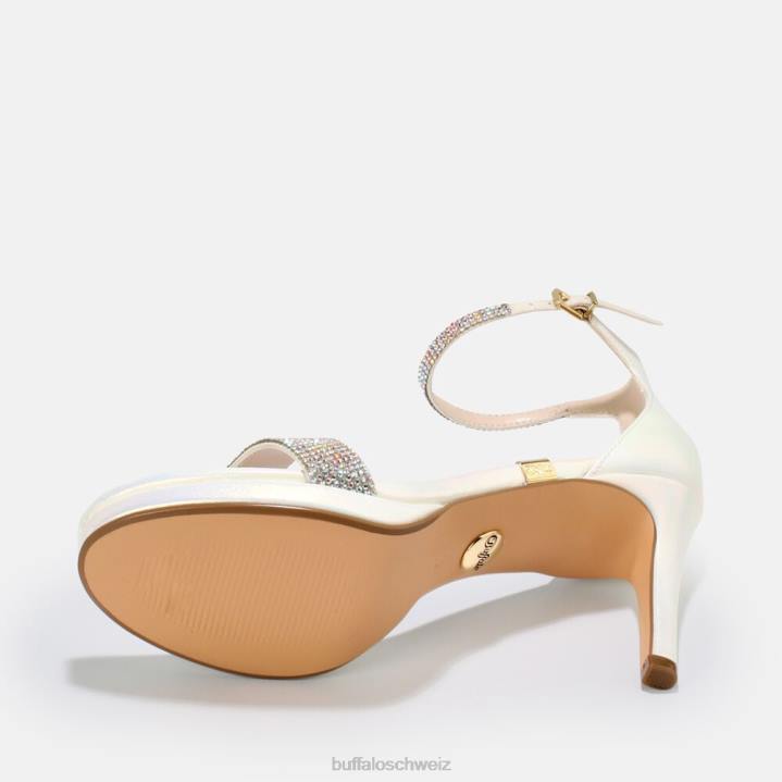 Buffalo Monroe-Sandale mit hohen Absätzen, vegan 846Z226 Perlweiß|Sandalen