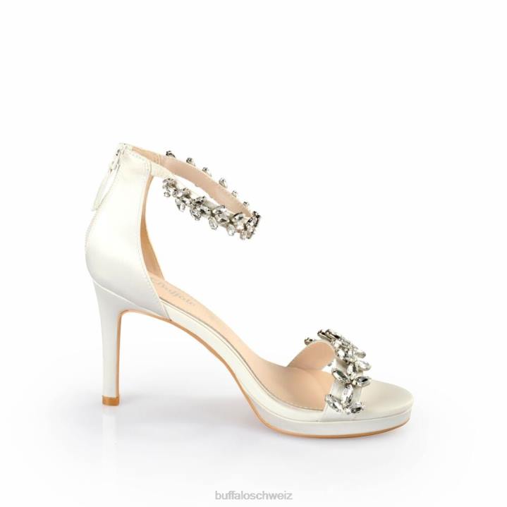 Buffalo Pia-Sandale mit Knöchelriemen 846Z318 Elfenbein|Sandalen